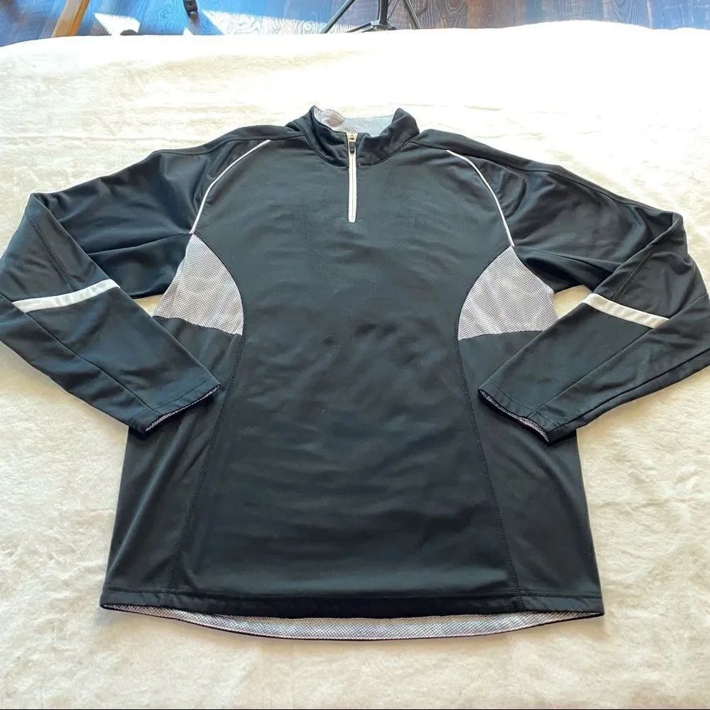 Holloway Agilknit Long Sleeve 1/4 Zip Black Pullover Size Large